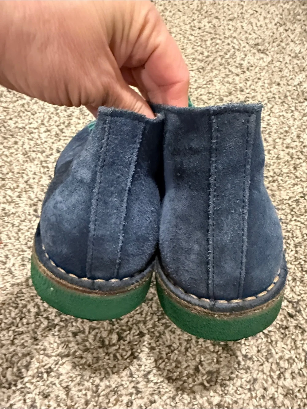 Wally Walker Chukka Boot blue suede with green laces and sole mens EU 44 /11